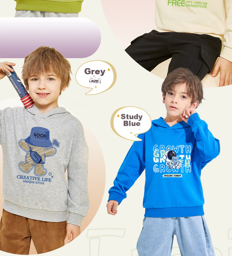 Baleno Boys' Sweatshirt, Spring And Autumn Thin Cartoon Cool Pullover Top, Children's Autumn Hooded Sports Jacket 5