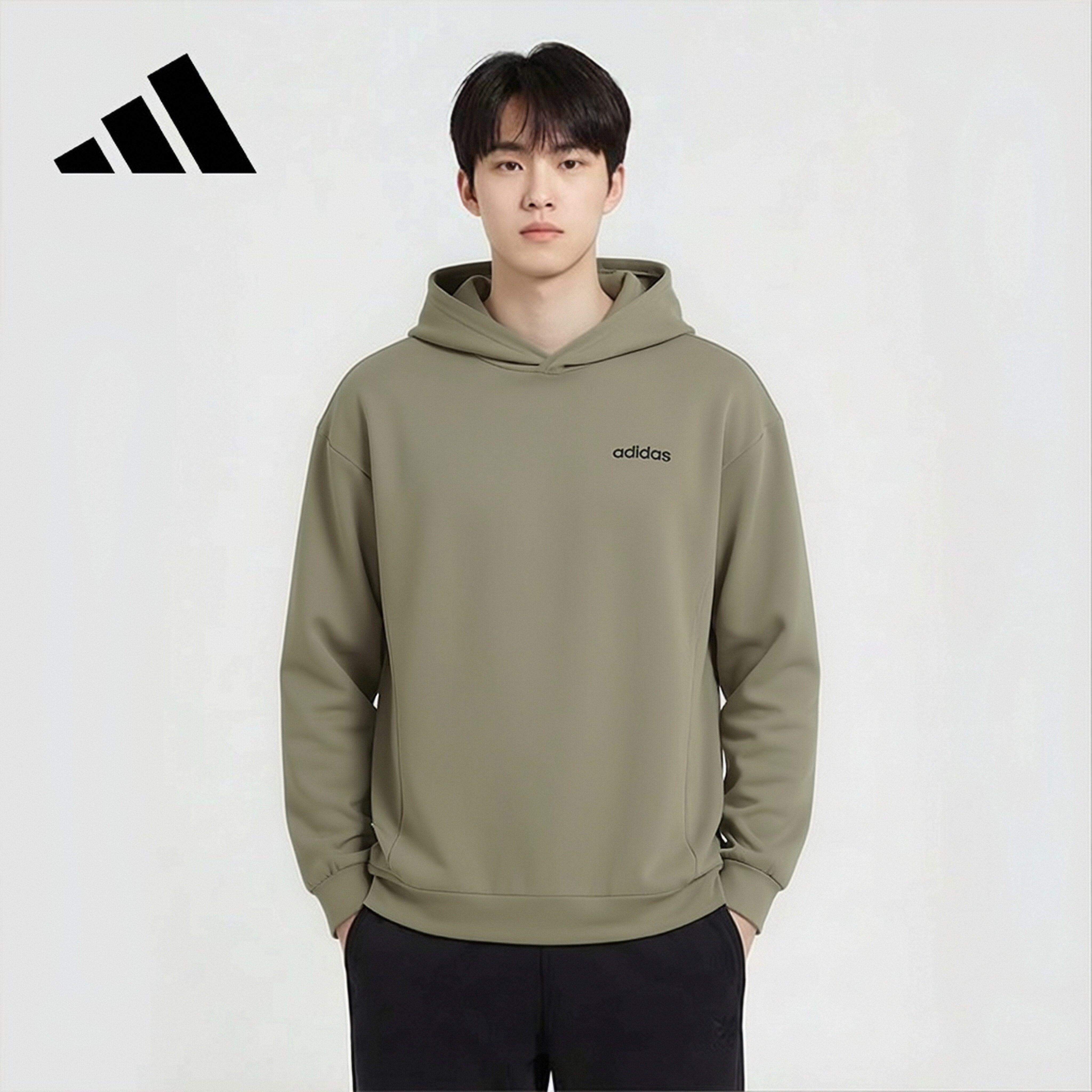 Adidas Men's Pullover Windproof Comfortable Skin-friendly Quick-dry Polyester Hoodie JL9627