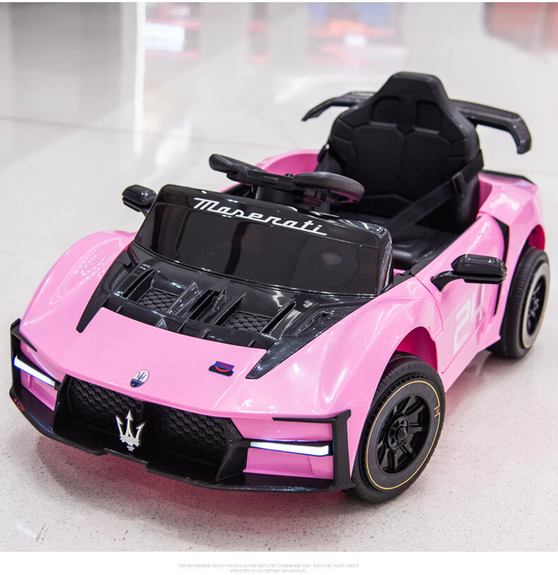 BeRica Maserati Licensed Kids Electric Ride-On Car Remote Control Four-Wheel Toy Vehicle for Toddlers Pink 17