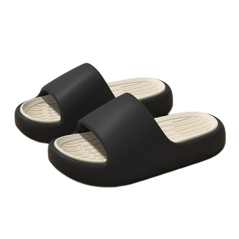 XGGC Men's Indoor Home Fashion Trend Non-Slip EVA Thick Sole Slippers Women Beige Black Size 44-45