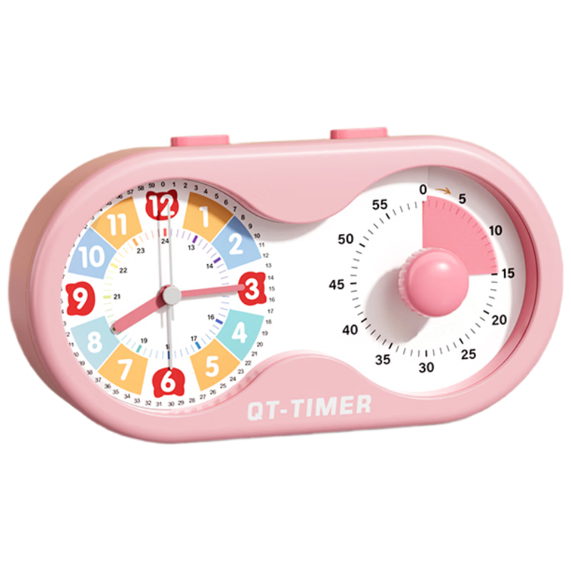 QT-TIMER Visual Timer for Learning, Children's Self-Discipline Time Management Tool, Alarm Clock, Student Wake-Up Aid, Countdown Reminder, Timer, Electronic Clock, Birthday Gift for Girls