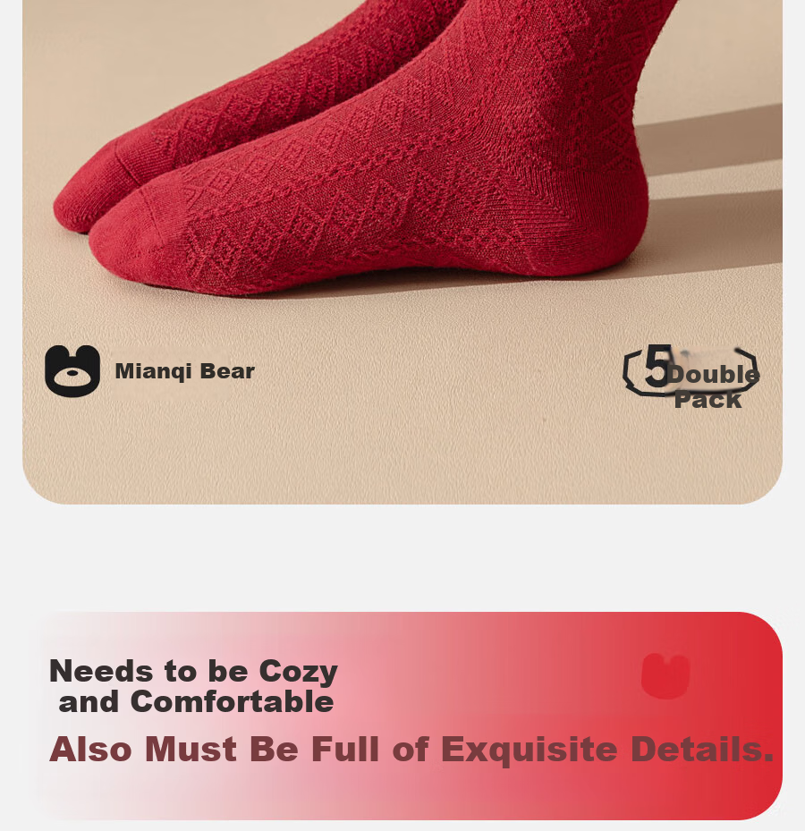 Mianqixiong New Year Red Socks for Zodiac Year Children's Socks Girls' Christmas Cotton Socks 2025-XNY01-1-3 3