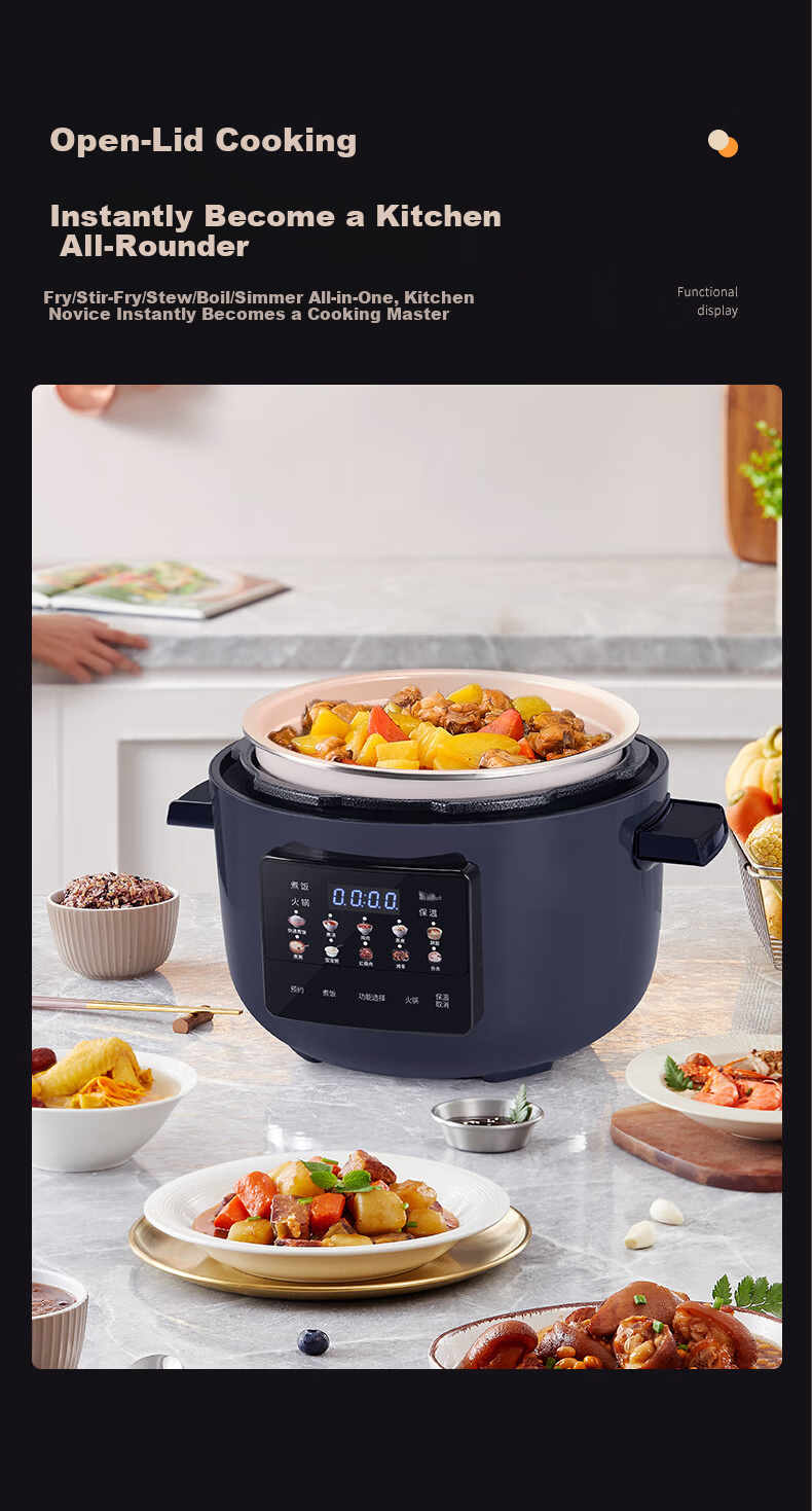 HAP Electric Pressure Cooker 4L Triple Inner Pot Multi-Functional High-Pressure Rice Cooker with Timer for 4-6 People 9