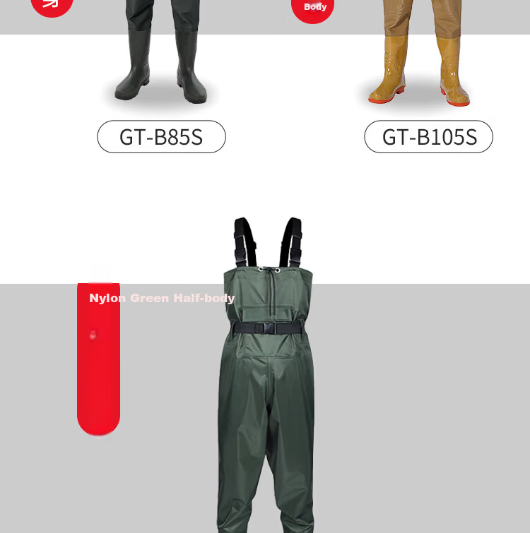 Gongtai Waterproof Fishing Pants Half-Length Rain Pants Unisex Waterproof Overalls Green Half-Length Size 44 13