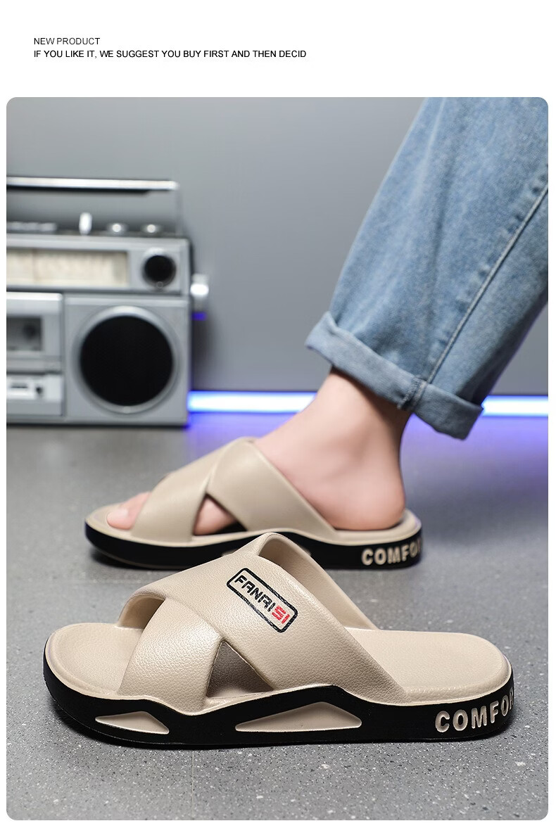 YUZHAOLIN Men's Fashion Sports Beach Slippers Comfortable Soft Sole Sandals 19