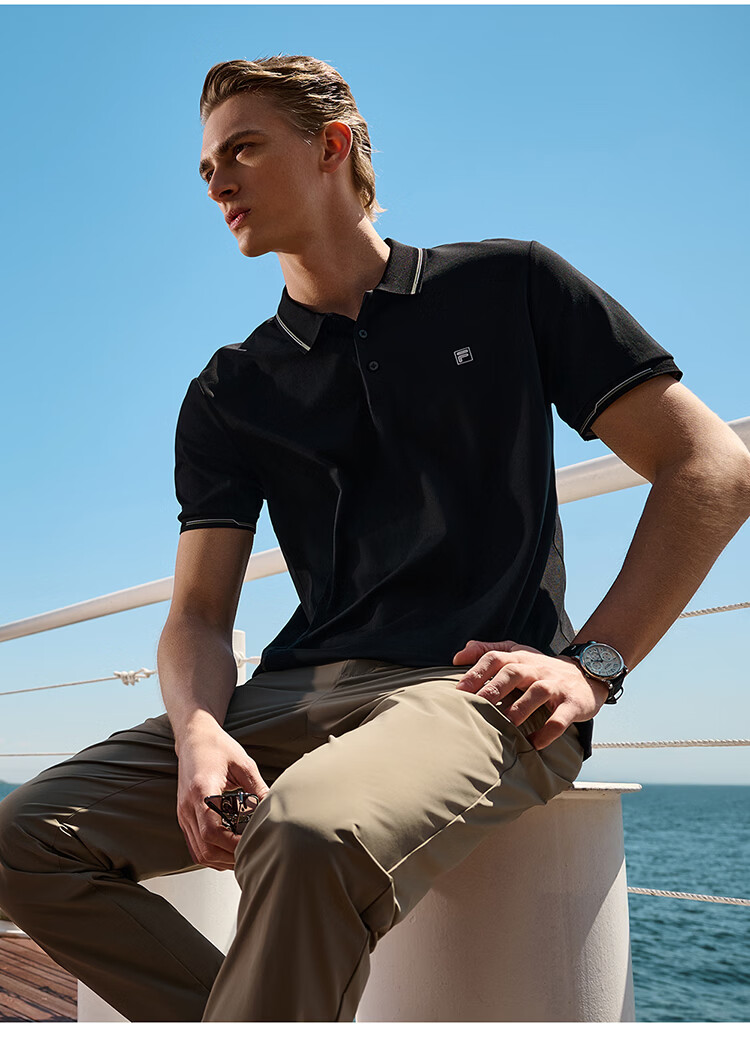FILA Official Navigator Polo Shirt 2026 Summer Men's Cool Short Sleeve Sports T-Shirt Business Casual Top 22