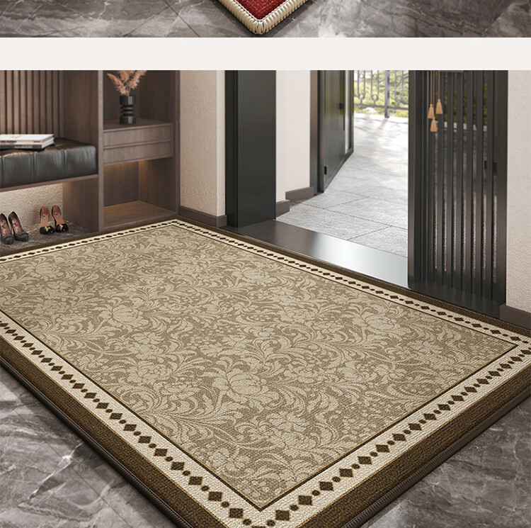 Budisi Entrance Door Mat, Doormat for Entryway, Cuttable, Dirt-Resistant, Anti-Slip, Vintage Brown Foot Mat, 120*80CM 21