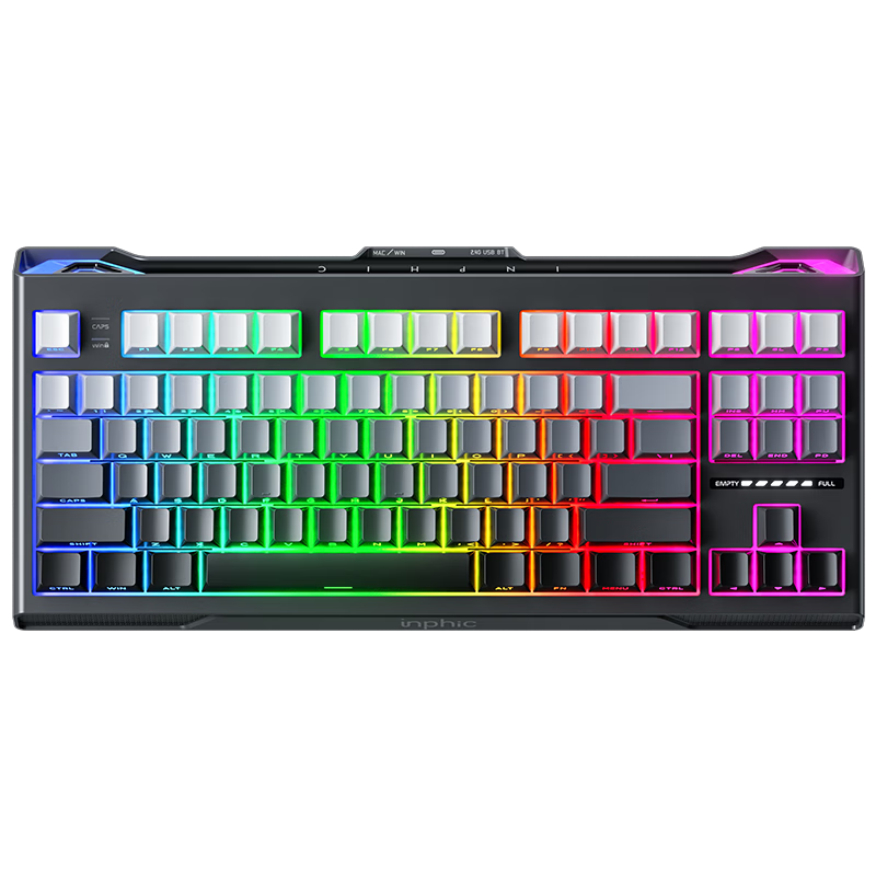 INPHIC K87PRO Wireless Mechanical Keyboard Wired 87-Key Bluetooth Tri-Mode Gasket Custom Full-Filled Side-Engraved HIFI Gaming Esports Office Silver