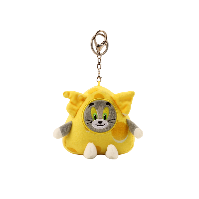 Haoqile Tom & Jerry Transforming Tom Cat (Cheese Edition) Plush Keychain Gift Bag Accessory