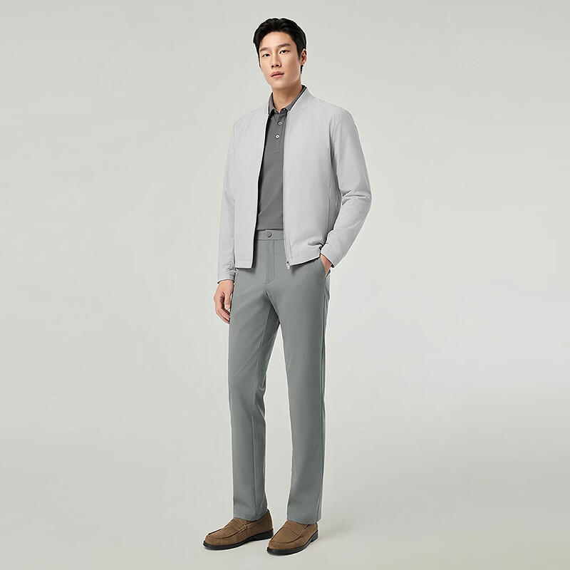 YOUNGOR Men's Spring New Baseball Collar Single Jacket Business Casual Commuting Versatile Outdoor Coat 414959E