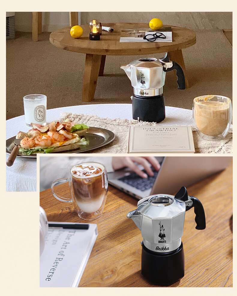 Bialetti Double Valve Moka Pot Classic 2-Cup Manual Espresso Coffee Maker Portable Coffee Machine 5