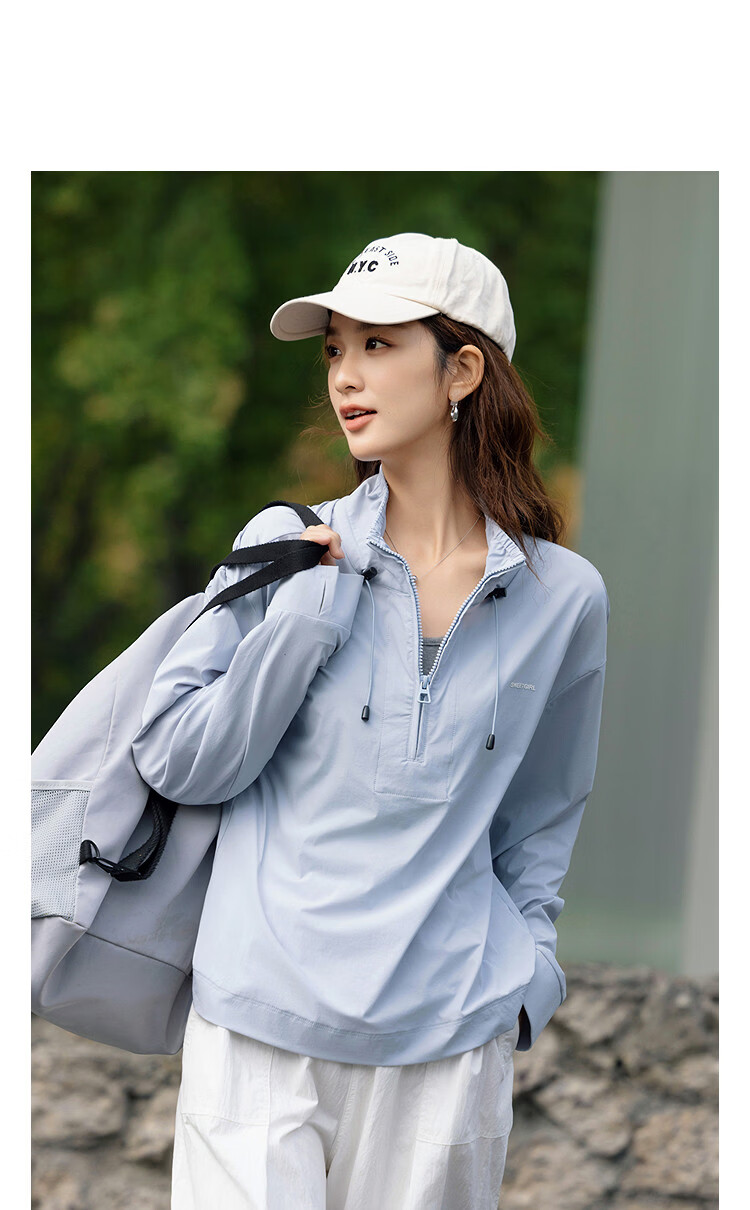 Demana Eco-friendly Ice Algae Mud Spring Outdoor Zipper Half-Open Collar Drawstring Transparent Silicone Letter Women's Sweatshirt 11