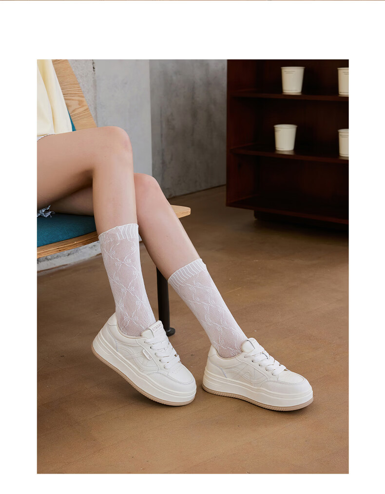 Saturday Thick-Soled White Sneakers for Women 2026 New Spring Small Height Increase Versatile Soft Sole Lightweight Comfortable Casual Skate Shoes 14