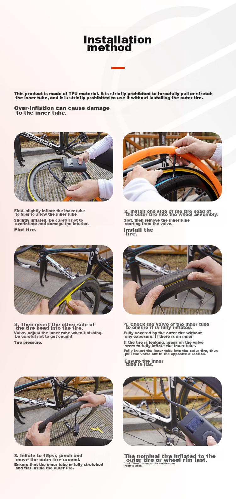 Magene Exar Tube 700c TPU Inner Tube, Road Bicycle Ultra-Light Tire, Presta Valve Inner Tube, Bicycle Accessories 10