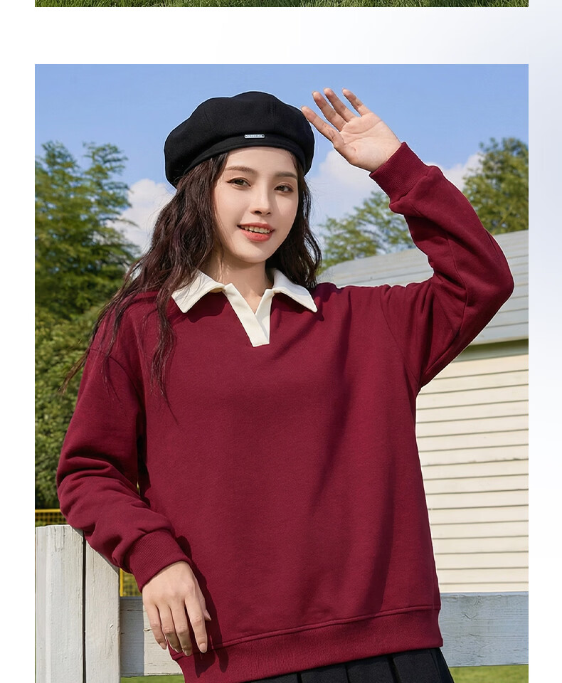 Urban Beauty Women's Polo Shirt Sweatshirt 2026 New Autumn Loose Slim Fashion Versatile Jacket Spring and Autumn 13