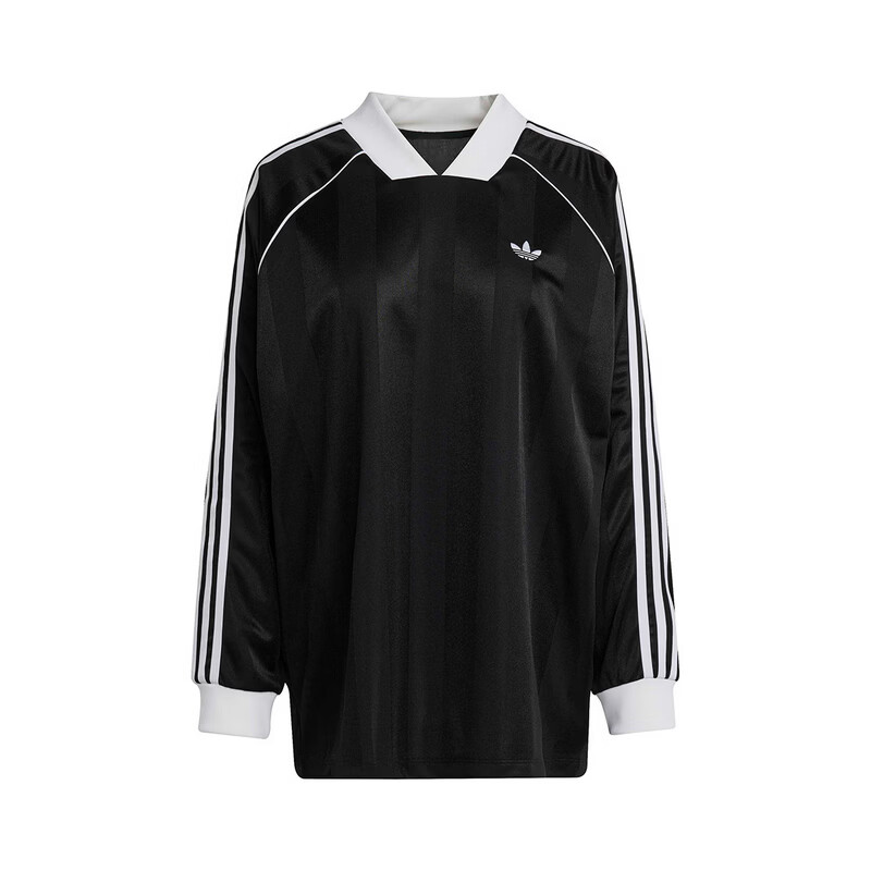Adidas Originals Women's 3S JAQUARD LS Long Sleeve Top KD2897 Black XL 4