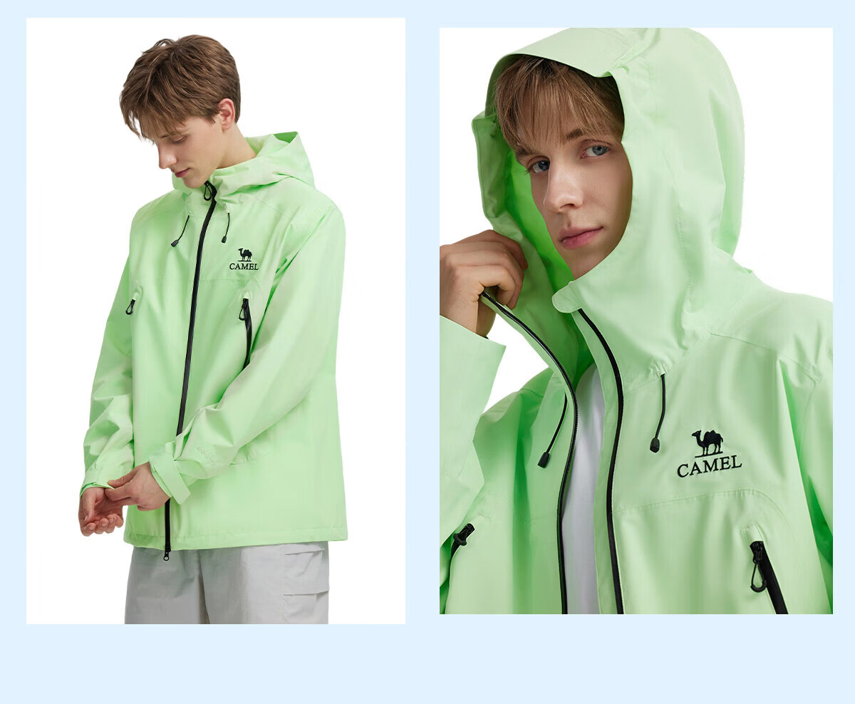 CAMEL Zhangjiajie Qixing Mountain Outdoor Challenge Edition Color Shell Waterproof Hard Shell Jacket for Men 27