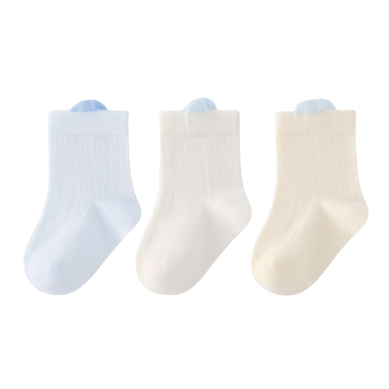 Beingmate A-Class Pure Cotton Baby Socks Newborn Cotton Socks Spring Summer Mesh Socks Non-Binding Breathable Seamless Mid-Calf Socks