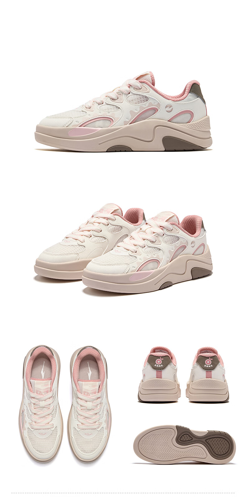 ERKE Women's Sneakers 2026 Summer New Comfortable Breathable Thick Sole Height Increasing Casual Sports Shoes | Bingguo 17