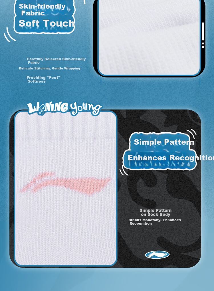 Li-Ning Unisex Youth Sports Socks 7-Pack YWTW001-1M 3