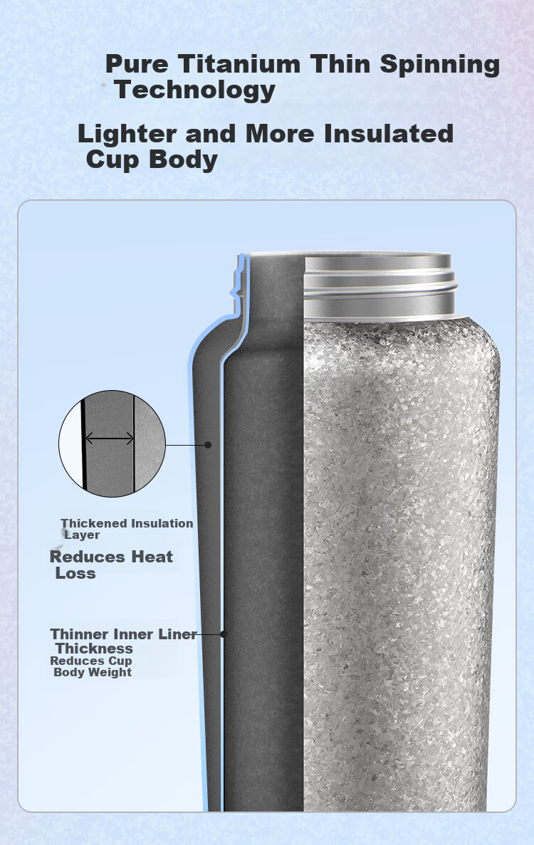 Buydeem Titanium Tea Infuser Insulated Bottle Pure Titanium Portable Outdoor Business Office Cup Valentine's Day New Year Gift 4