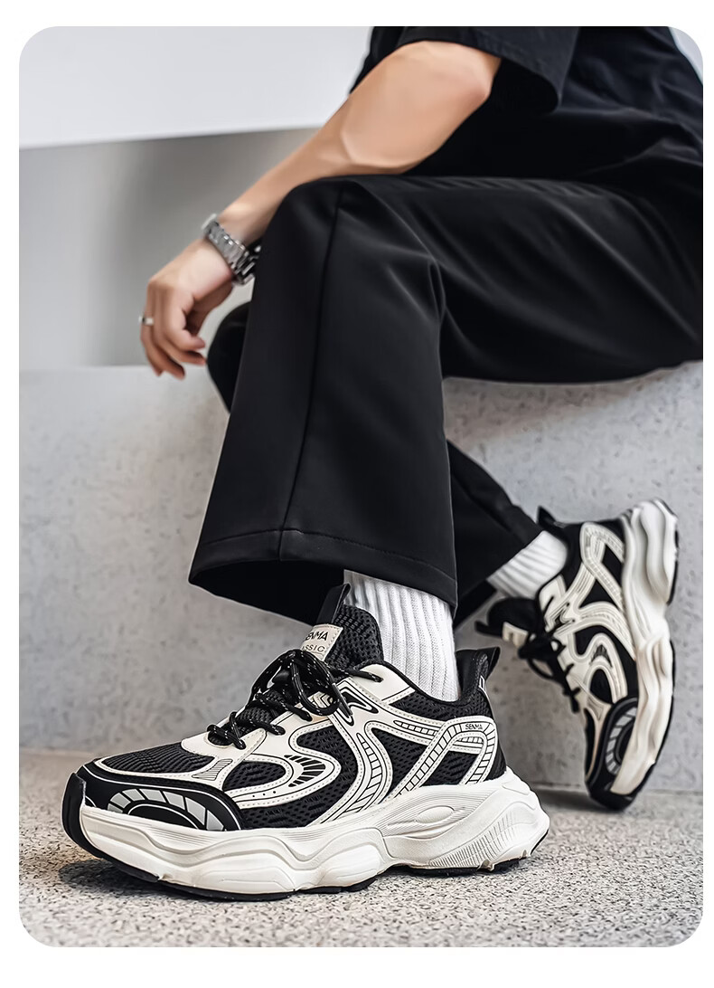 Senma Men's Summer Dad Shoes 2026 New Versatile Height-Increasing Breathable Sports Running Casual Shoes 12
