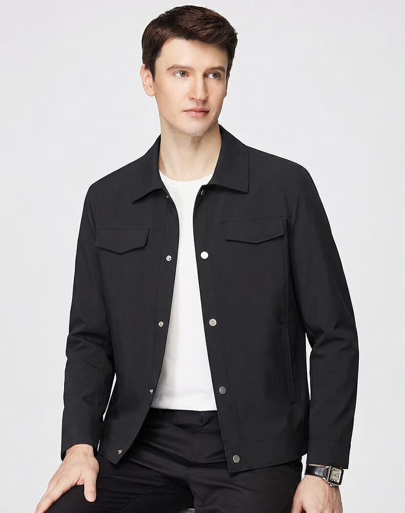 Shanshan [UPF50+] Sun Protection Anti-Wrinkle Men's Spring Business Polo Collar Executive Casual Work Jacket 1