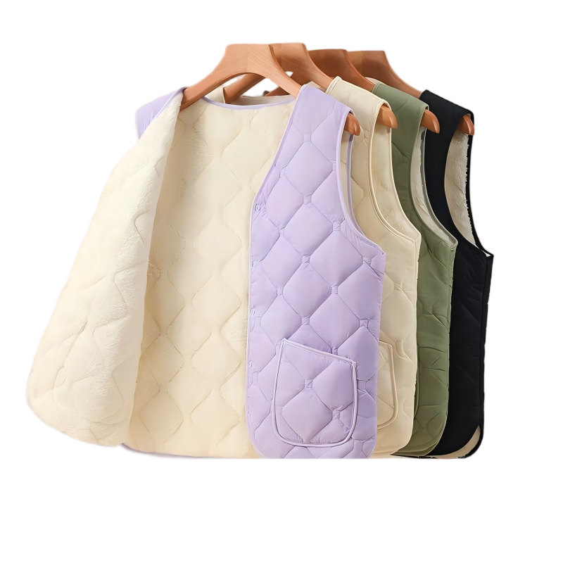 Urban Beauty Women's Thermal Vest Wool Sleeveless Jacket Lightweight Fleece Thickened Heated Vest for Spring Autumn Winter
