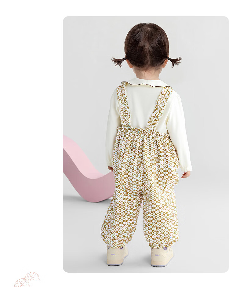 Balabala Baby Girls' Romper Cute Playful Faux Two-Piece Strap Design Infant Jumpsuit 9