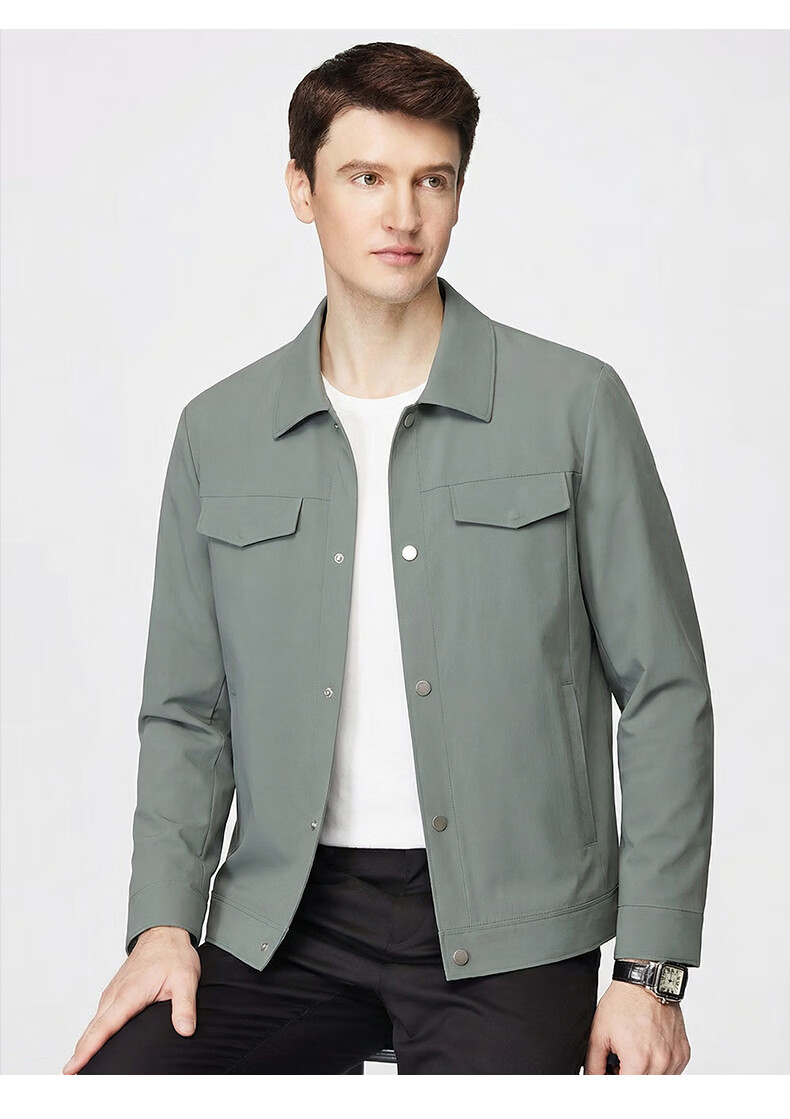 Shanshan [UPF50+] Sun Protection Anti-Wrinkle Men's Spring Business Polo Collar Executive Casual Work Jacket 11