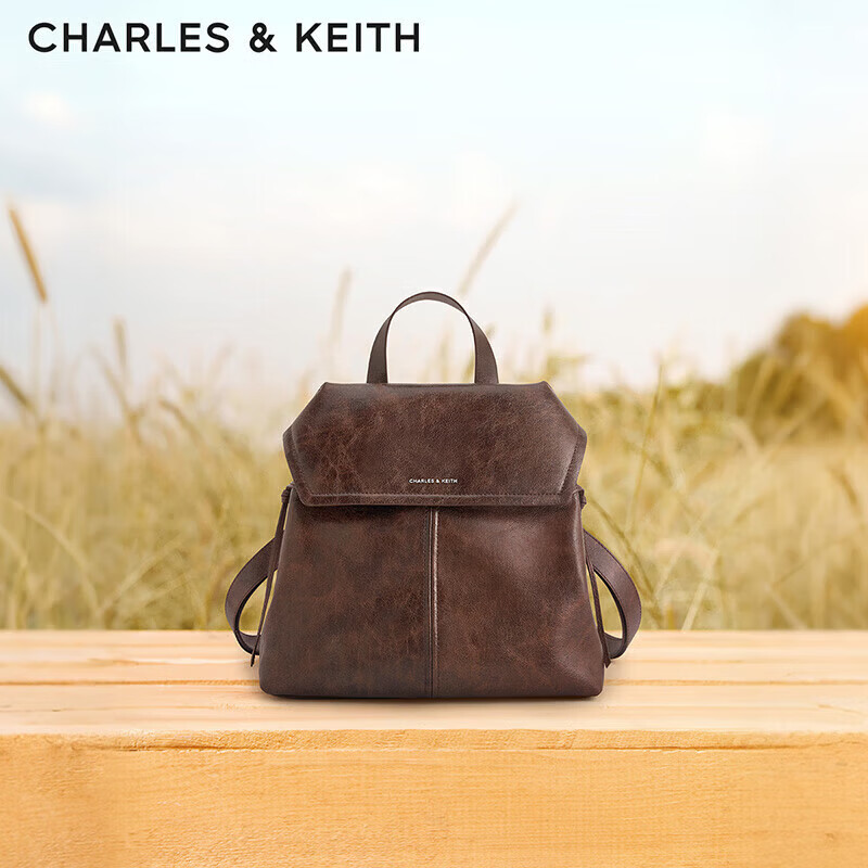 CHARLES & KEITH Large Capacity Vintage Commuter Knot Backpack CK2-60671790 Birthday Gift