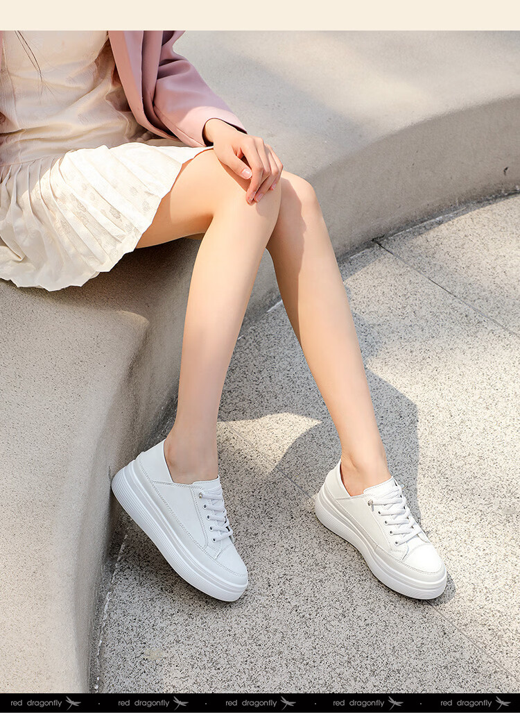 RED DRAGONFLY Women's Thick Sole Platform Slip-On White Casual Shoes WPB34005 White Size 35 3