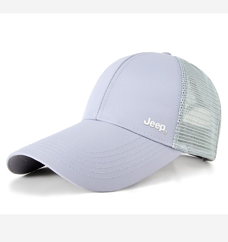 JEEP Men's Summer Quick-Dry Extended Brim Baseball Cap Women's Water-Repellent Duckbill Breathable Mesh Sunshade Hat 15