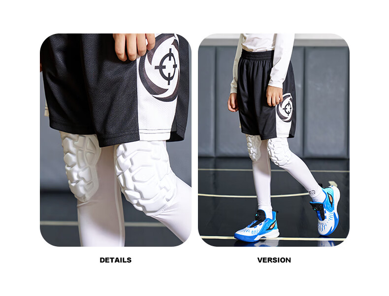 Zhunzhe Kids Impact-Resistant Basketball Training High-Elastic Breathable Knee Pads Compression Nine-Point Fitness Pants 13