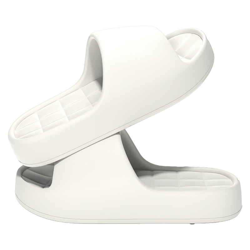 CXOCSI Men's Slippers Soft Sole Indoor Home Non-Slip Quick-Dry Bathroom Shower Sandals Women's White Size 36-37