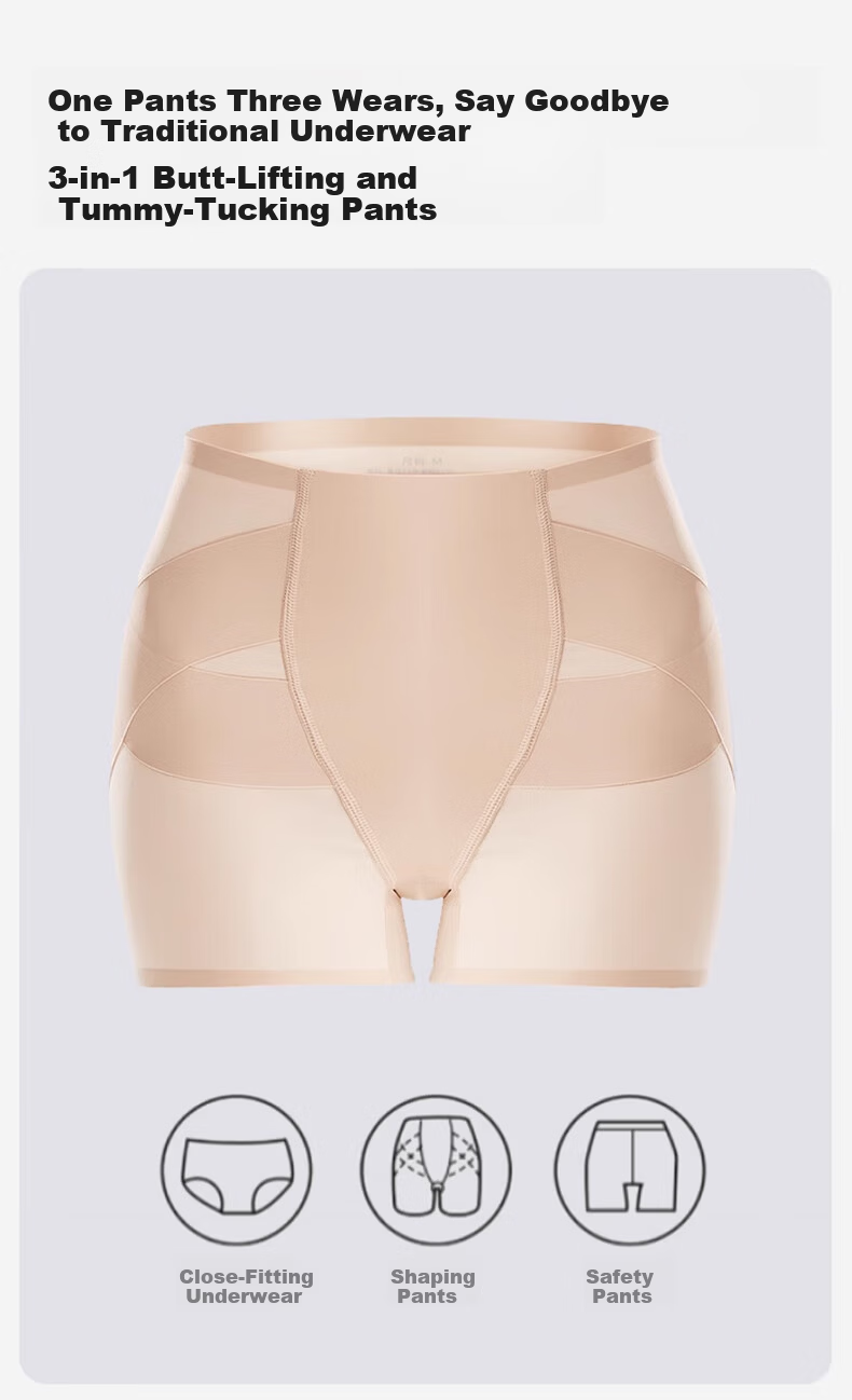 Bejirog Women's Summer Thin Tummy Control Shaping Panties Strong Abdomen Compression Hip Lift Anti-Exposure Seamless Postpartum Safety Shorts 5