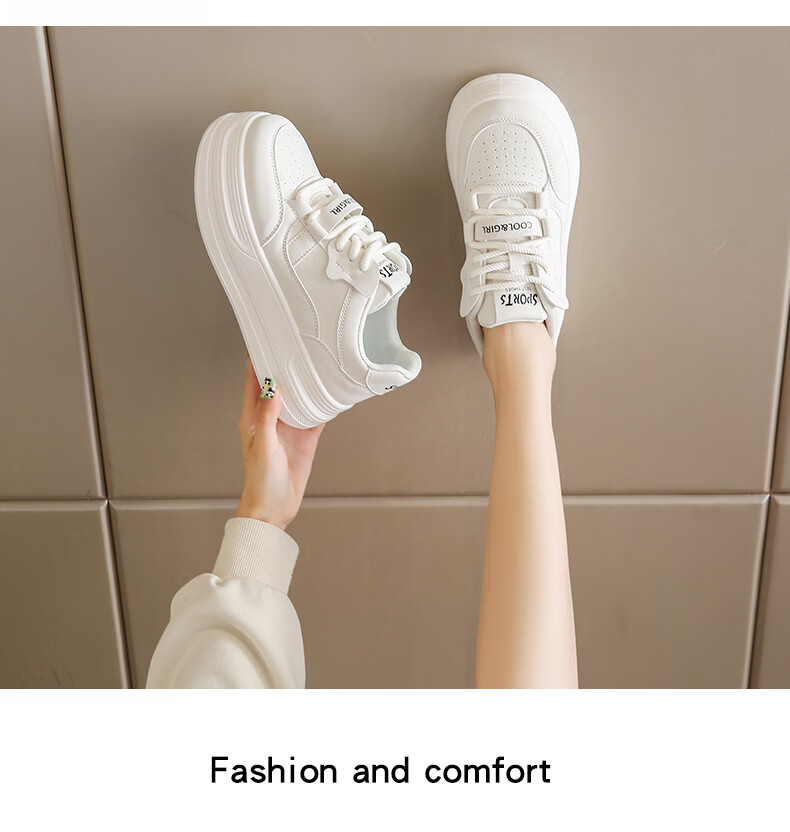 Cartelo Crocodile Women's Casual Shoes Fashion White Sneakers Spring Thick Sole Versatile Sports Shoes 1687 Mika Size 37 9