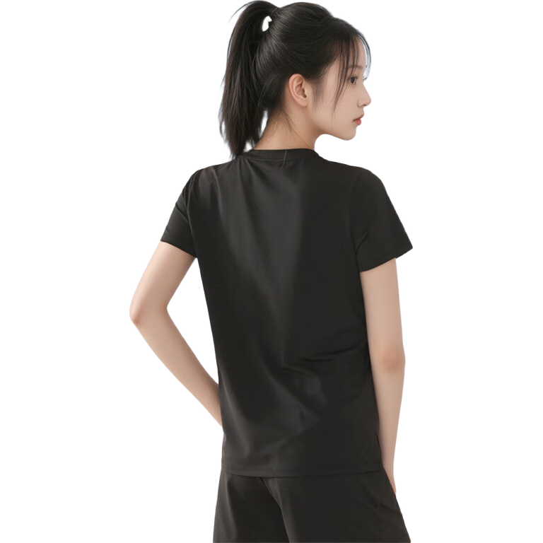 Fandimu Sports T-Shirt, High-Elastic Breathable Training Fitness Running Quick-Dry Shirt for Men And Women, Loose-Fitting Couple Style Short Sleeve, Black Women's XL