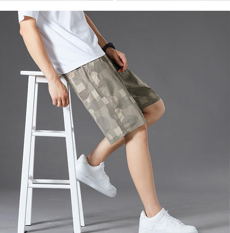RED DRAGONFLY Men's Shorts, Fashionable And Simple, Pure Cotton, Solid Color, Comfortable, Breathable, Loose-Fitting, Versatile, Knee-Length Sports Shorts for Me 41