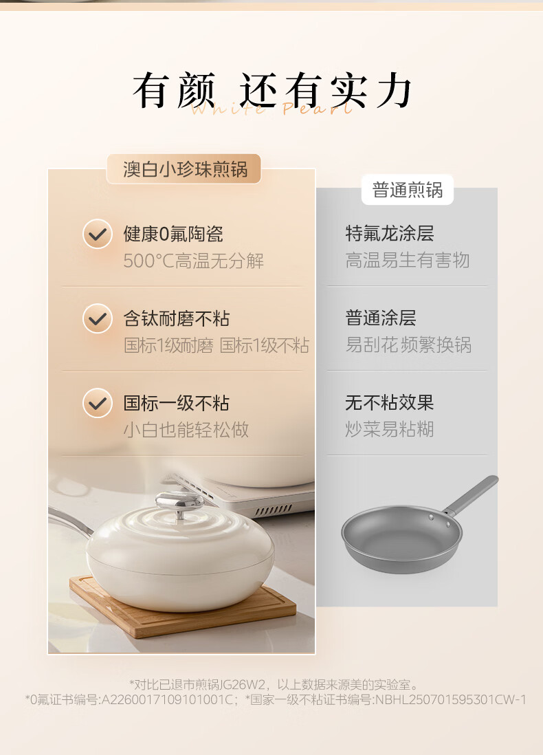 Midea Non-Stick Flat Frying Pan Titanium Grade 1 Spark Oil Concentration Steak and Egg Pan for Gas and Induction Cooktops 3