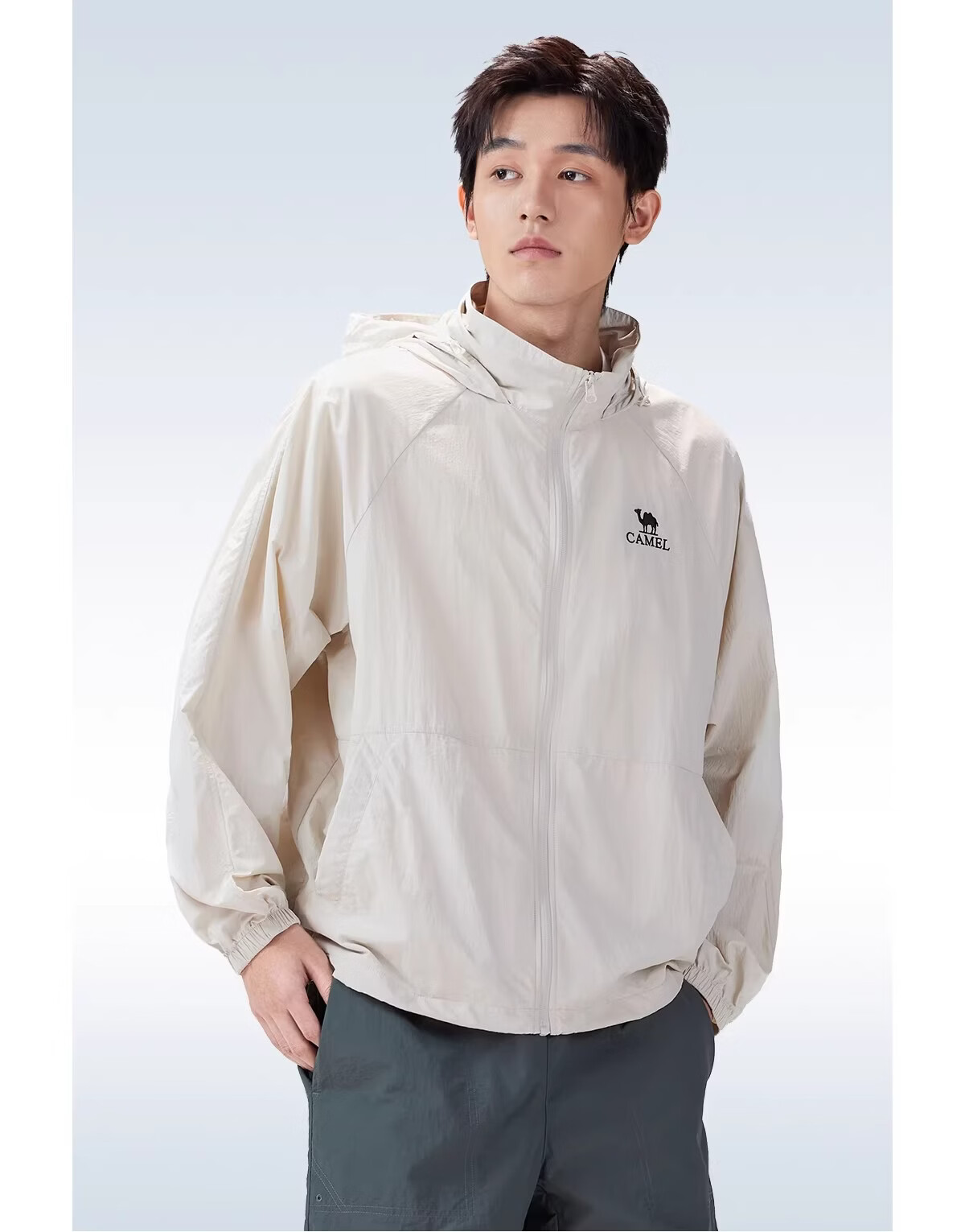 CAMEL Outdoor Sun Protection Jacket 2026 Spring Summer New Windproof Breathable Men's Hooded Water-Repellent Sports Coat 5016 6