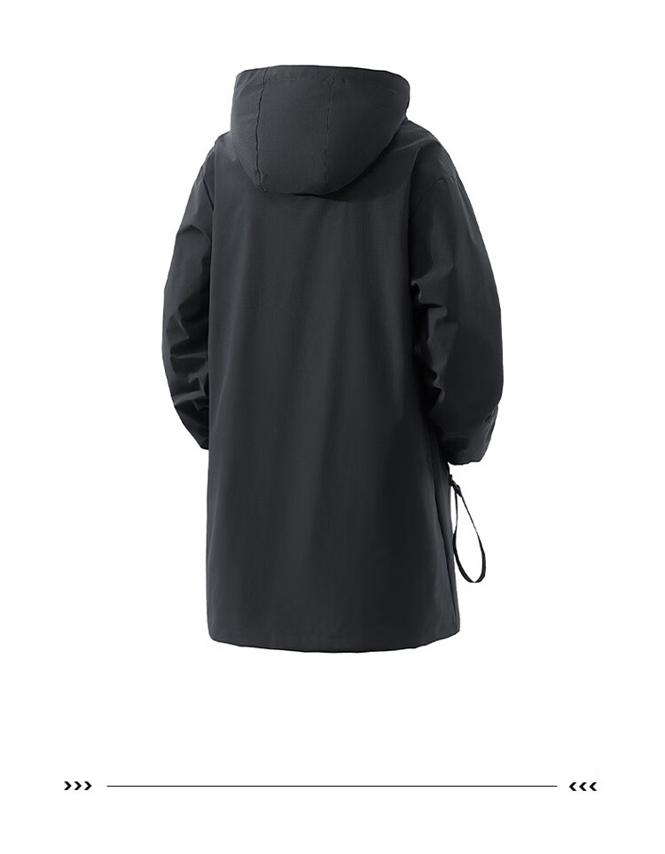 JEEP Men's Jacket Spring Autumn Windbreaker Hooded Casual Versatile Mid-Length Black 2XL 11
