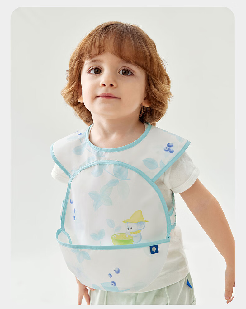 Babycare Baby Feeding Bib Toddler Smock Infant Anti-Dirt Apron with Back Cover Food Supplement Round Note Pattern Size 100 26