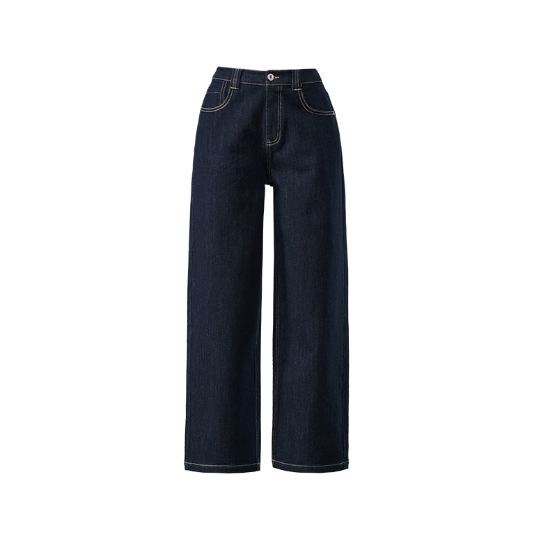 ESE-Y Women's 9/10 Straight Leg Jeans 2026 Spring New Slim Fit Petite Dark Blue Size 30