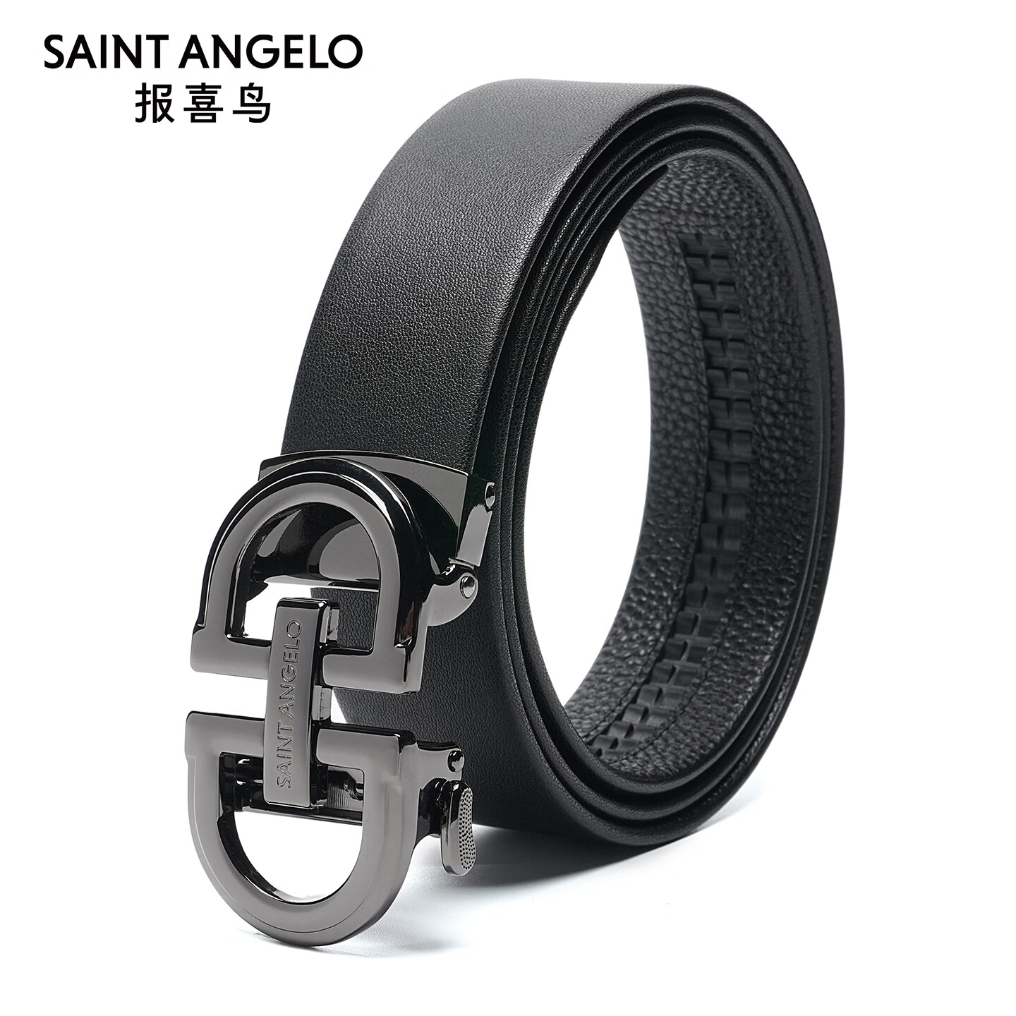 Baoxiniao 2026 New Men's Genuine Leather Business Casual Cowhide Automatic Buckle Belt 115cm