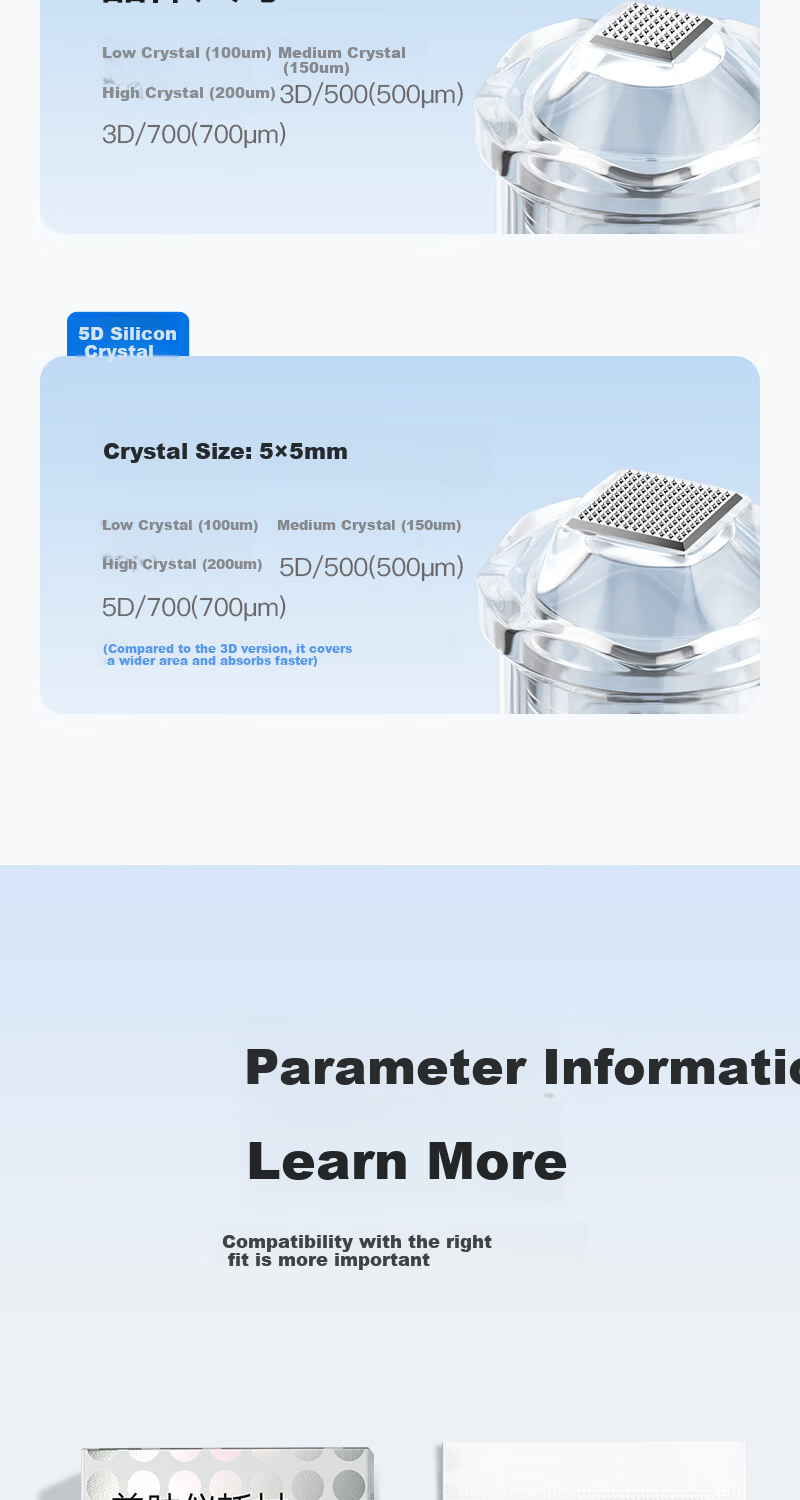 KDAY Blue 5D 500um High Crystal Needle for Skin Beauty Device Facial Beauty Instrument High Crystal Needle 10