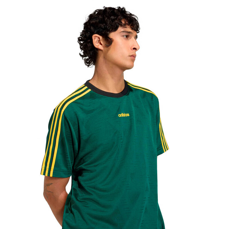 Adidas Originals Men's JACQUARD JSY Short Sleeve Top KE3337 Forest Green M 5