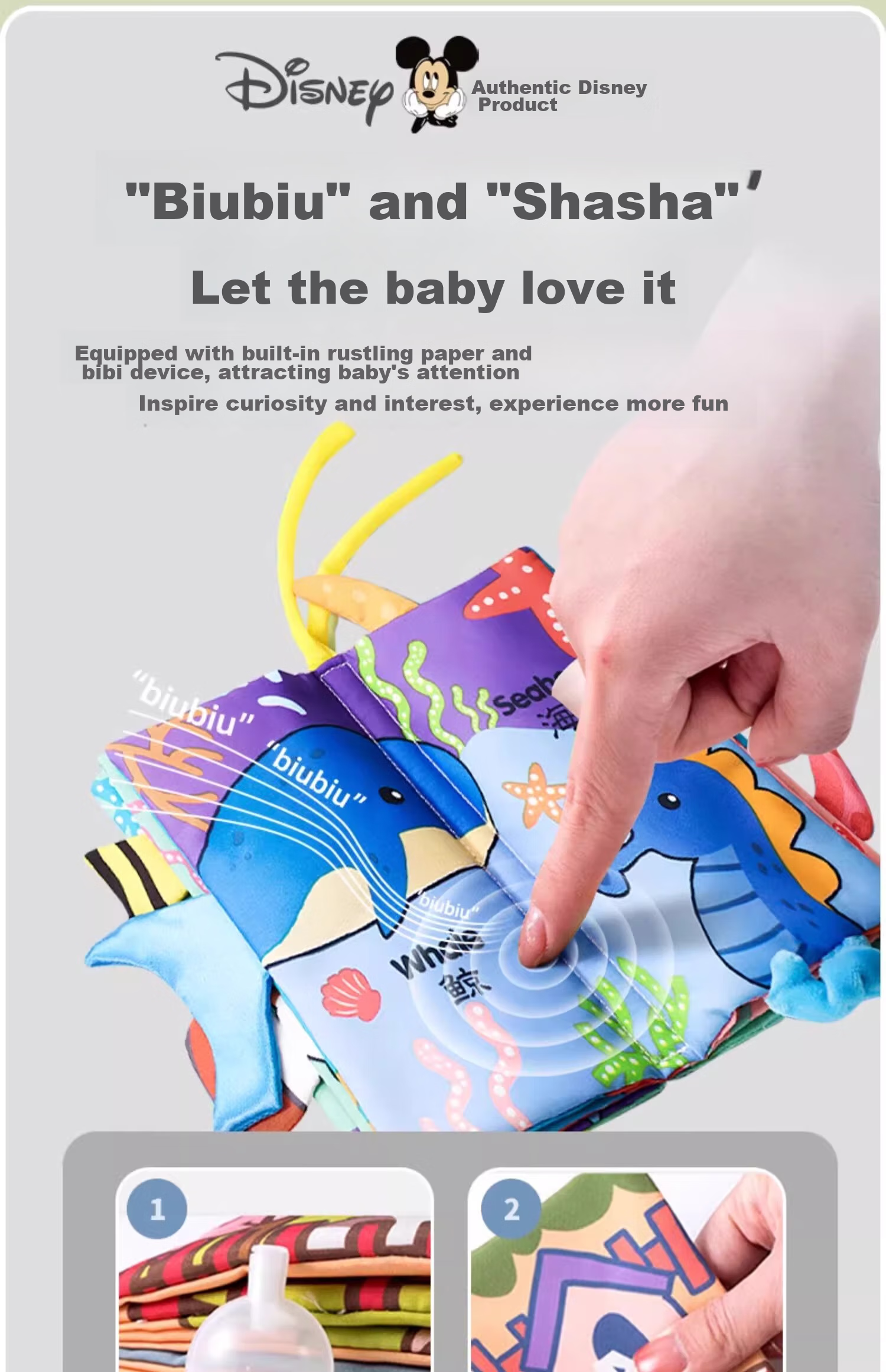 Disney Newborn Gift Box, Baby Welcome Gift, Full Moon Gift, Practical Newborn Gifts for 0-6 Months, Cloth Book 12