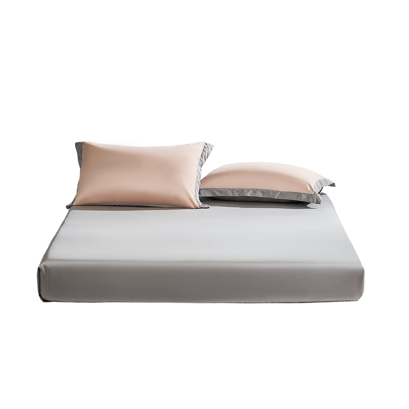 FUANNA Bedding Set of Three Pieces, 60-Count Tencel Cotton, Washable Non-Slip Bedsheet Pillowcase Duvet Cover for Students, 150×200cm