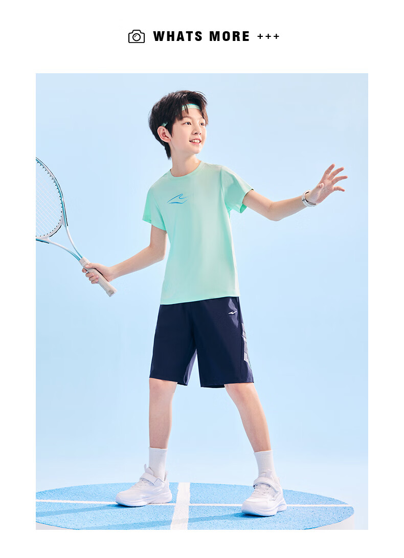 ERKE Kids Boys and Girls Quick-Dry Short Sleeve Children's Crew Neck Summer UV50+ Sun Protection T-Shirt White 110 32